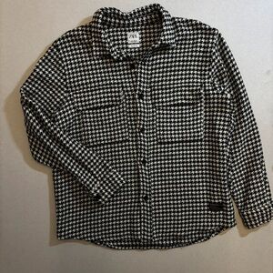 Zara Black and White Houndstooth Blazer